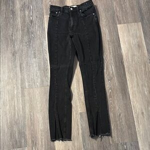 Abercrombie & Fitch Black Skinny Jeans. Front split hem